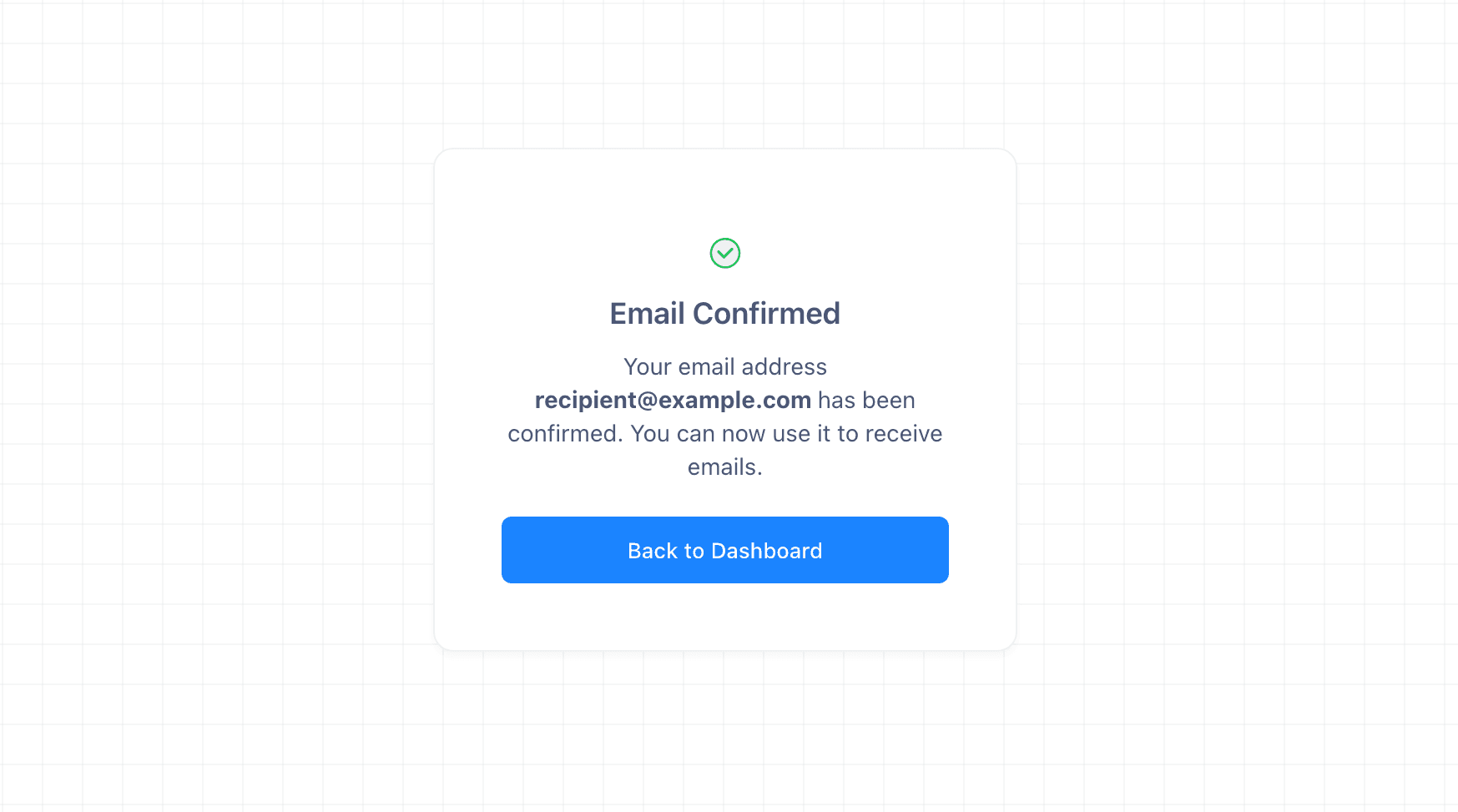 Email confirmed